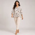Women's Elegant Abstract Geometric Circle Print High-Low Tunic Top-1