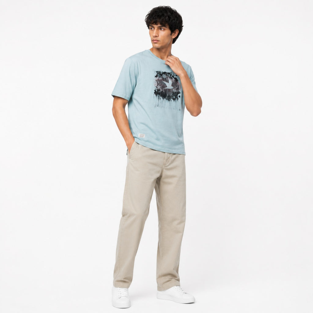 Men's Nature Graphic Cotton Casual T-Shirt-4