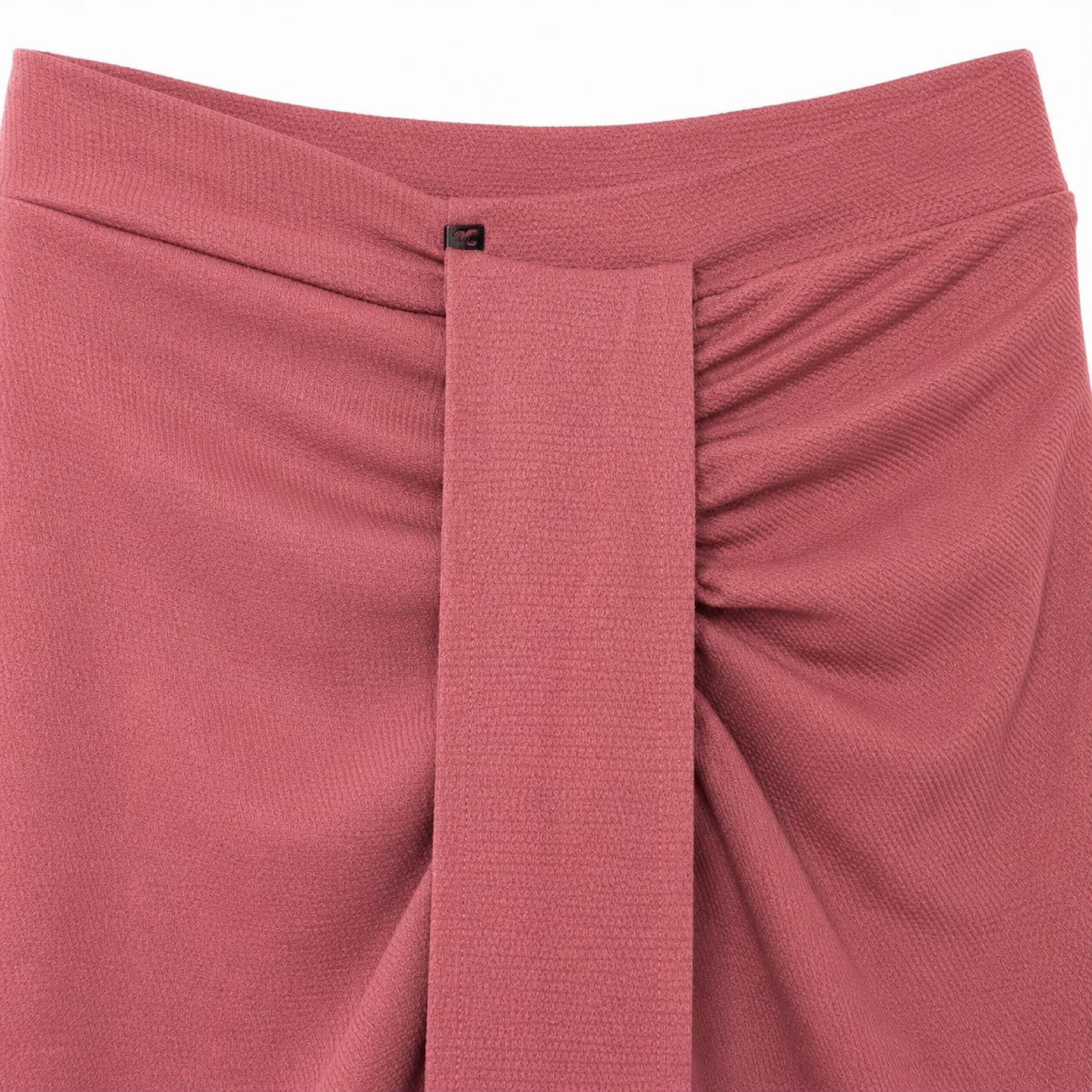 Women's Pink Sleeveless Crop Top and Front Drape Midi Skirt Co-Ord Set-3