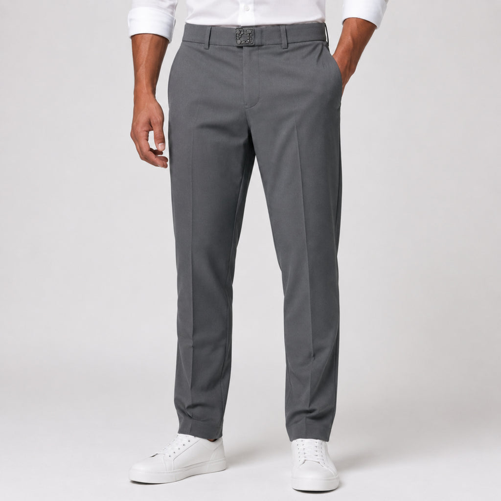 Men's Urban Slate Slim Fit Formal Trousers-3