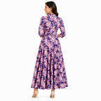 Lavender Bloom Printed Long Dress-2