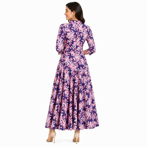 Lavender Bloom Printed Long Dress-2