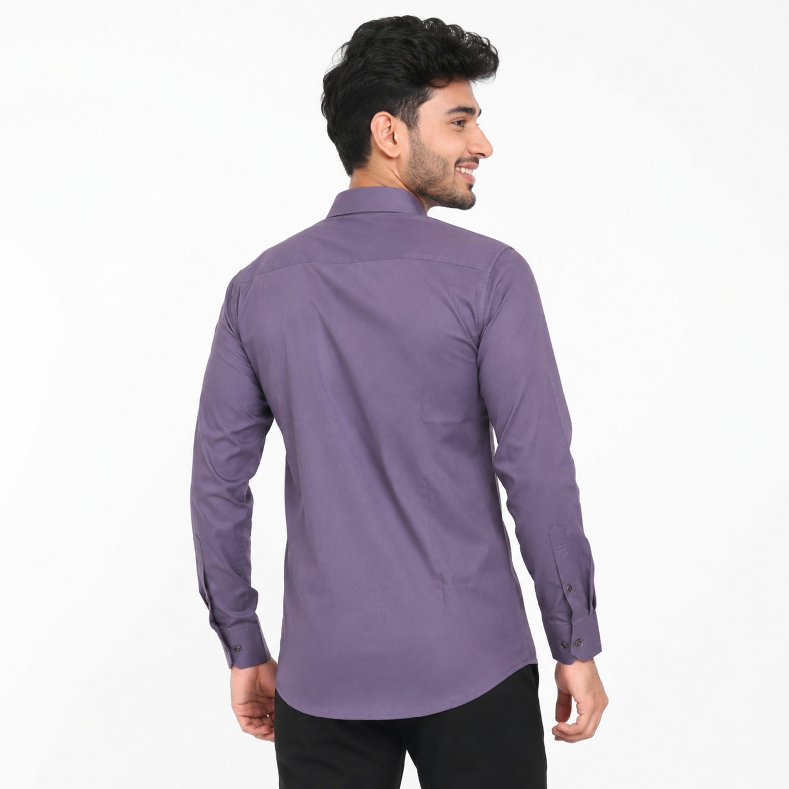 Men's Lavender Slim Fit Printed Casual Shirt-2