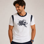Men's White Graphic Print Crew Neck T-Shirt-2