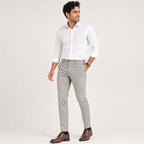 Men's Premium Ash Grey Slim Fit Formal Trousers-1