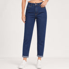 Women's Blue Slim Fit Ankle Length Jeans-1