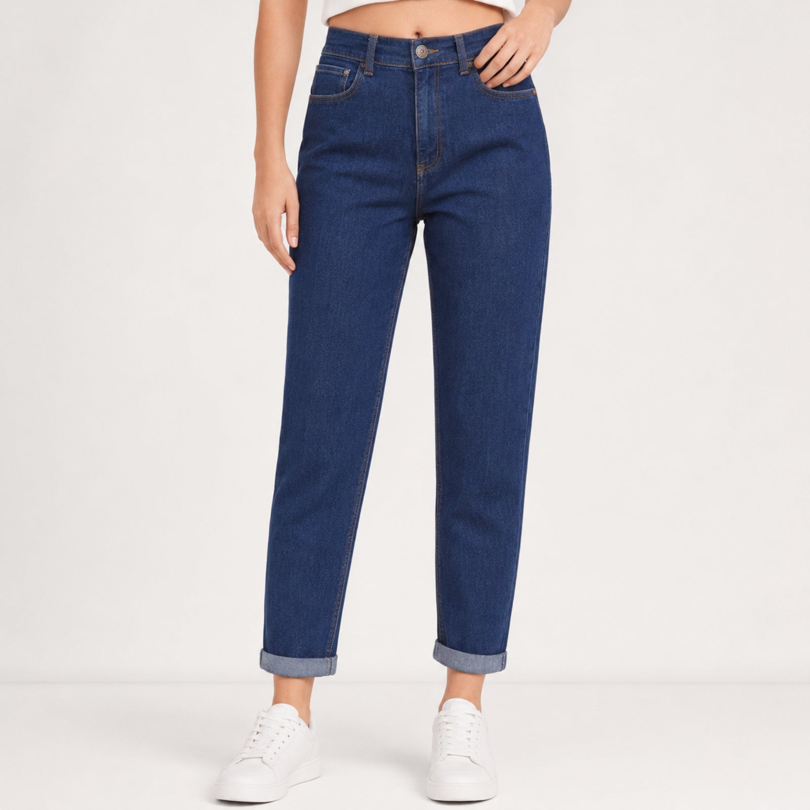 Women's Blue Slim Fit Ankle Length Jeans-1