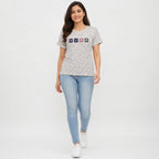 Women's Light Pink Geometric Print HOPE Graphic Round Neck Regular Fit Casual T-Shirt | Soft Everyday Wear-1