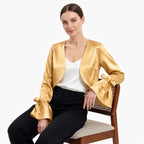 Golden Elegance Cropped Shrug Top-3