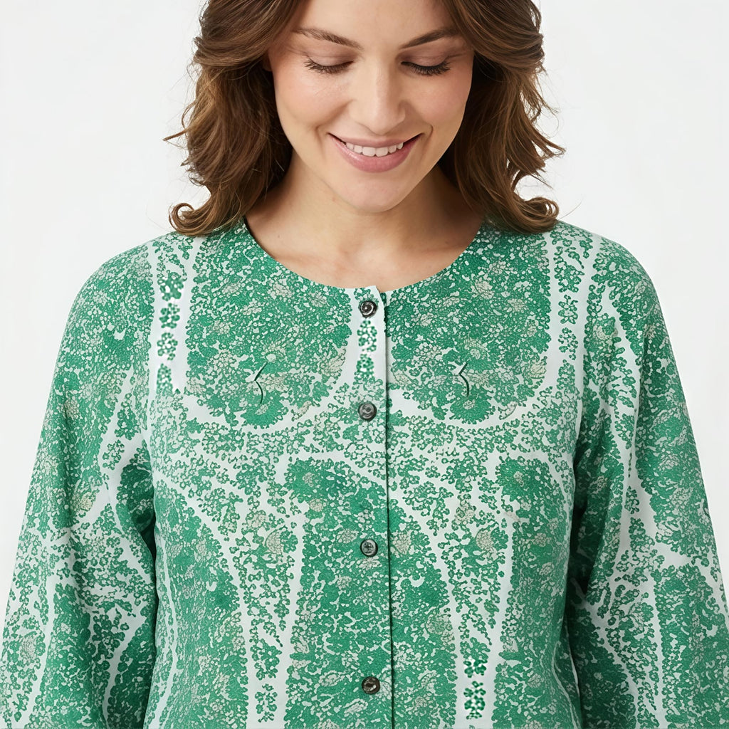 Women's Mint Green Printed Full Sleeve Top-3