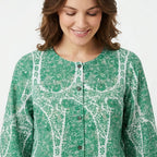 Women's Mint Green Printed Full Sleeve Top-3