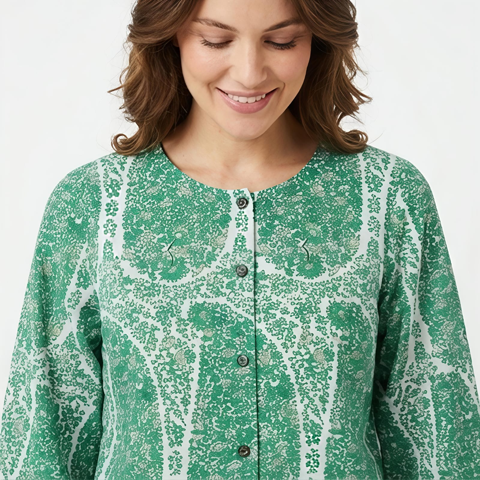 Women's Mint Green Printed Full Sleeve Top-3