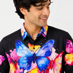Men's Midnight Butterfly Graphic Printed Shirt-2