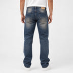Men's Brown Vintage Washed Straight Fit Denim Jeans-4