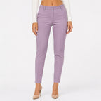 Women's Chic Light Pink Slim Fit Formal Ankle Pants-1