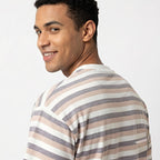 Men's Relaxed Fit Multi-Stripe Oversized T-Shirt-3