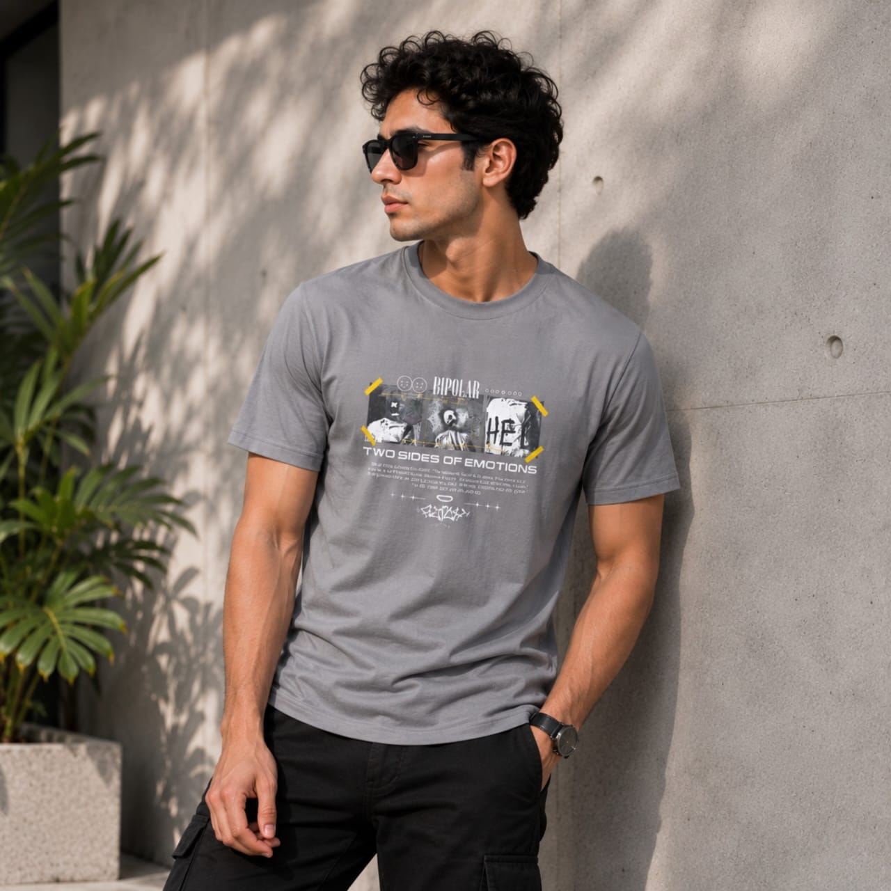 Men's Urban Slate Graphic Casual T-Shirt-2