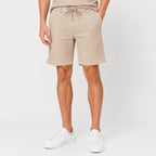 Men's Beige Drawstring Casual Shorts-1