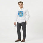 Men's White Tiger Graphic Casual Shirt-3