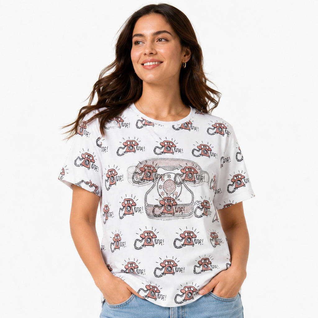 Women's White Graphic Printed Oversized T-Shirt | Casual Everyday Cotton Tee-3