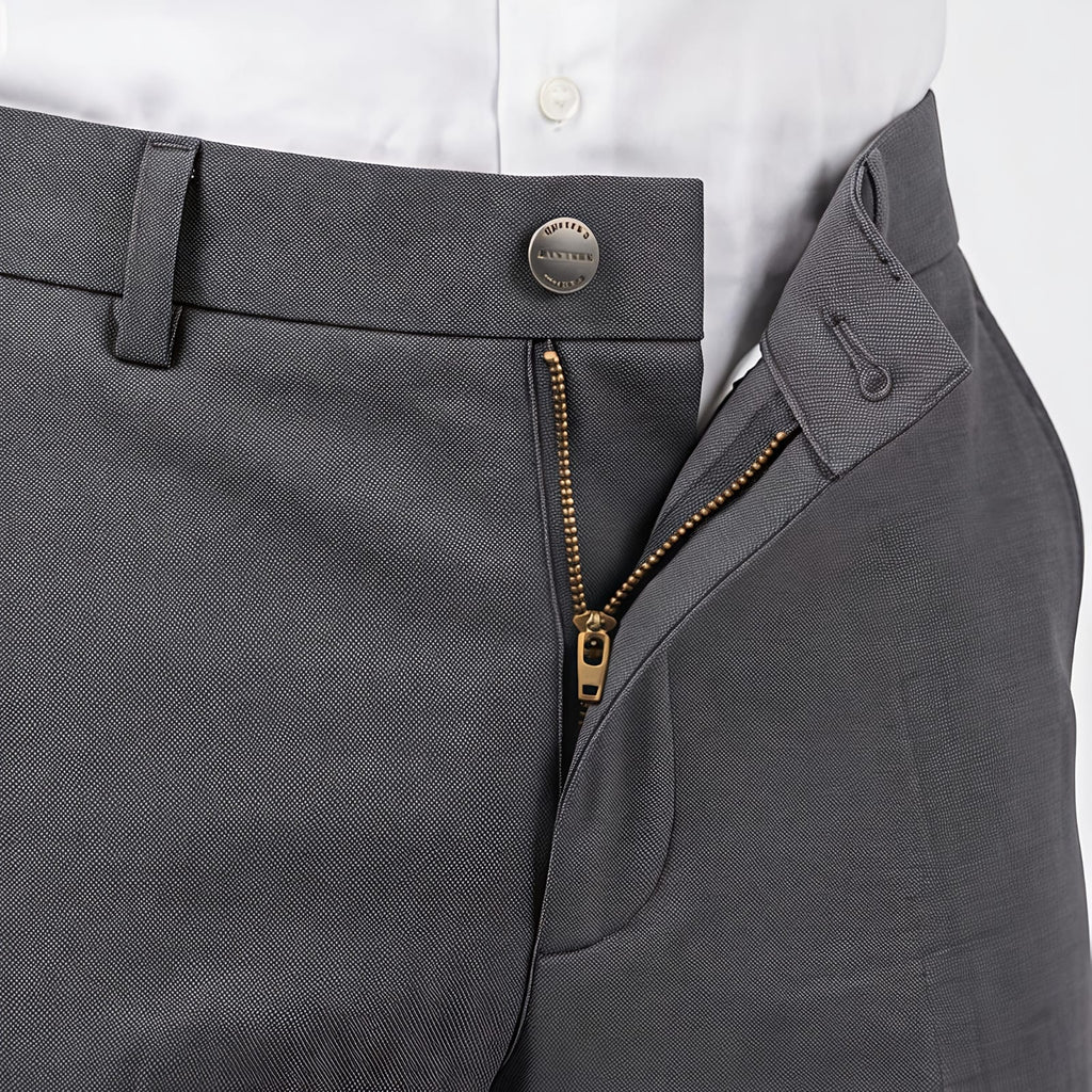 Men's Premium Dark Grey Formal Trousers-3