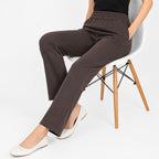 Women's Mocha Ease Relaxed Fit Lounge Trousers-1