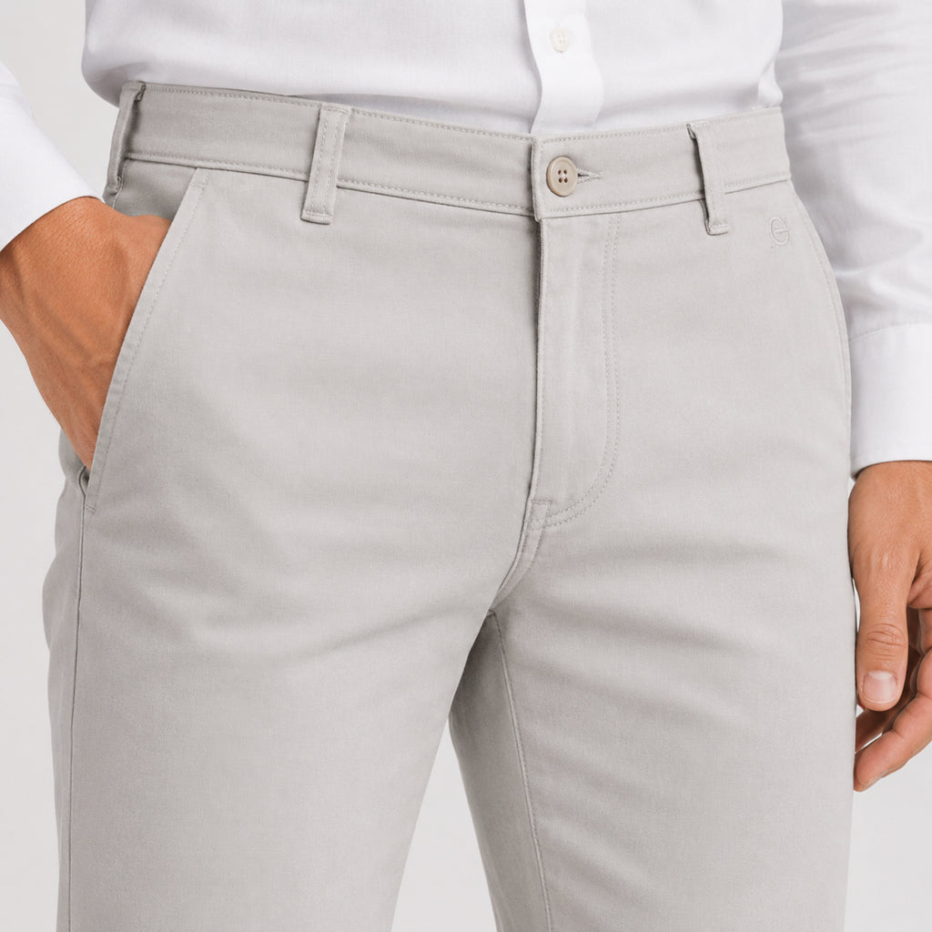 Men's Beige Slim Fit Formal Trouser Pants-2