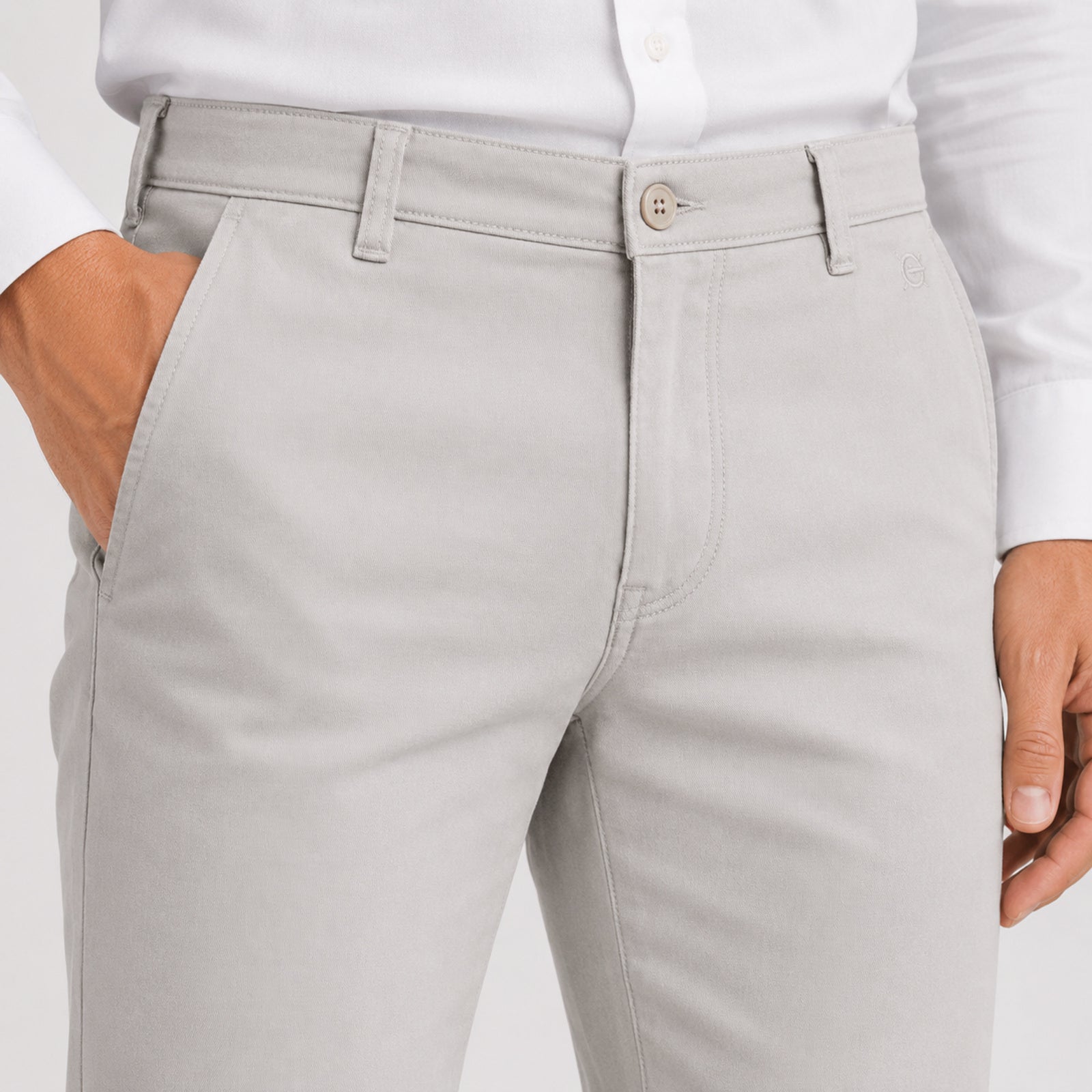 Men's Beige Slim Fit Formal Trouser Pants-2