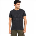 Men's Dark Grey Tonal Motivation Graphic Crew Neck T-Shirt-1