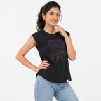 Women's Black Studded Casual Top-1