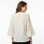 Women's White Minimal Casual Top-4