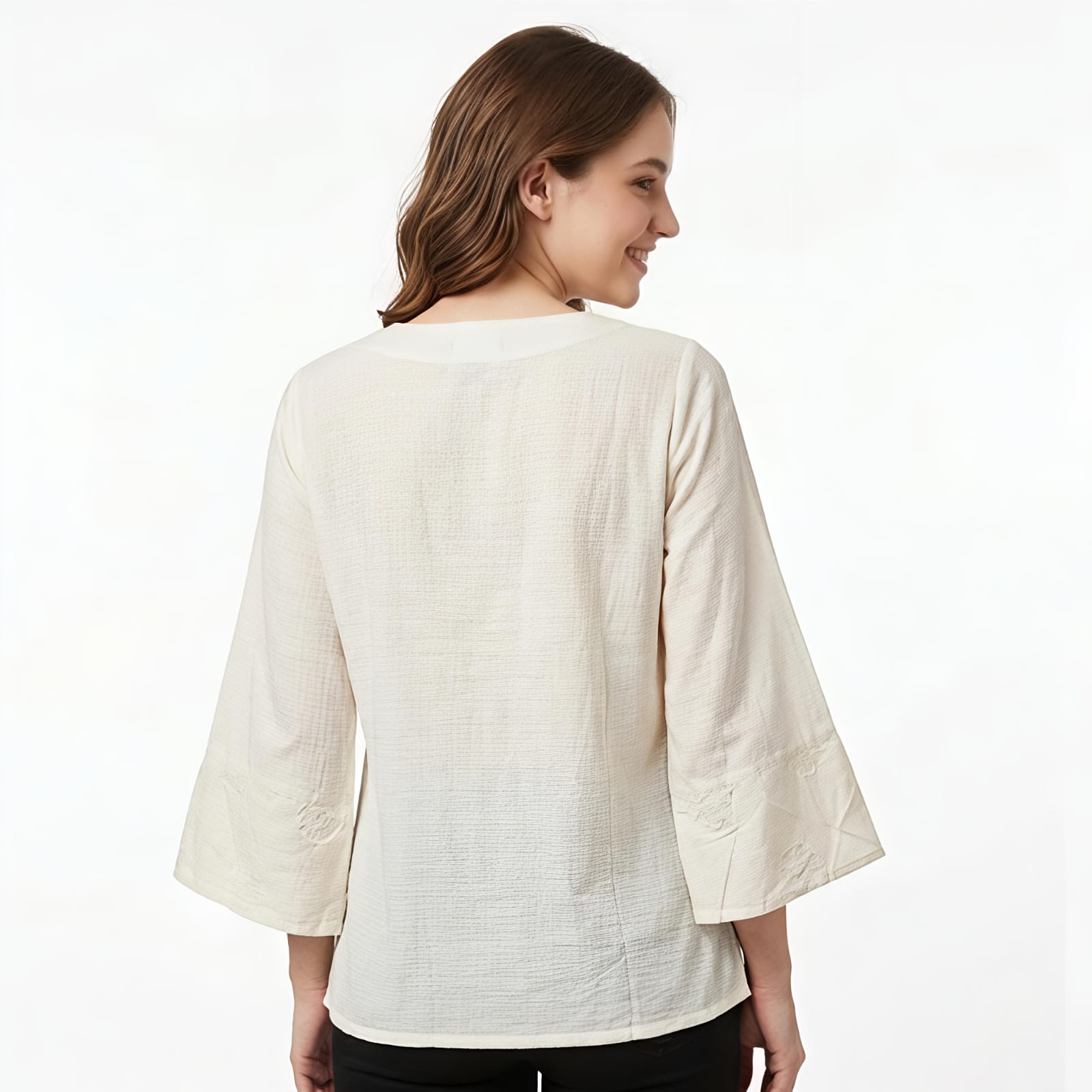 Women's White Minimal Casual Top-4