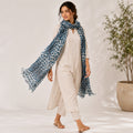 Women's Blue Animal Print Fashion Scarf-1