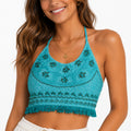 Women's Ocean Bloom Boho Fringe Crop Top-1