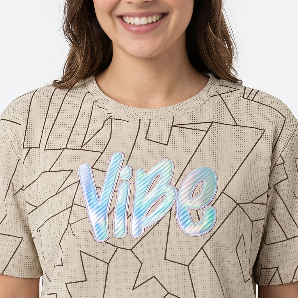 Women's Abstract Print Graphic Casual T-Shirt-2