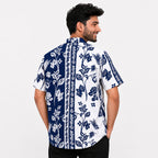 Men's Vintage Floral Panel Print Casual Shirt-2