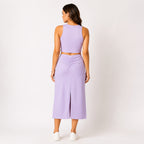 Women's Violet Sleeveless Crop Top and Maxi Skirt Co-Ord Set-4