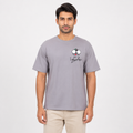 Men's Smoke Grey Cartoon Graphic Oversized T-Shirt-4