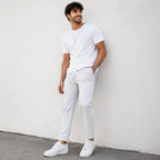 Men's Classic White Relaxed Fit Lounge Trousers-2