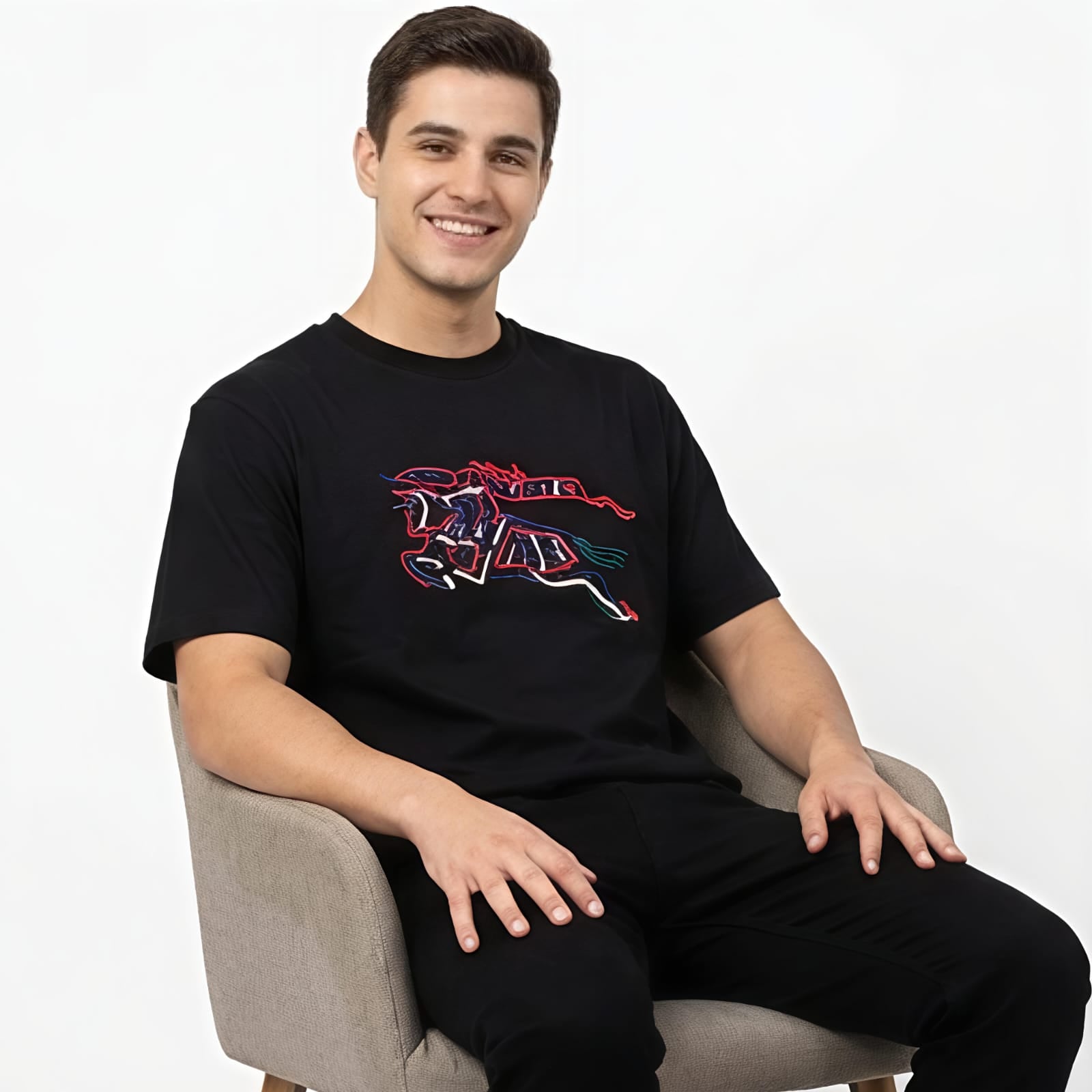 Men's Urban Neon Graphic Printed T-Shirt-2
