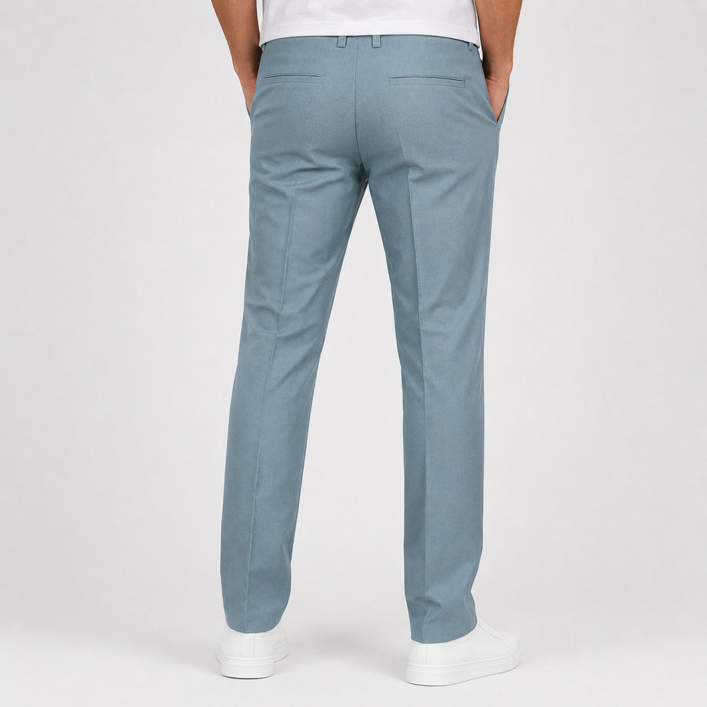 Men's Ice Grey Tailored Slim Fit Formal Trousers-2