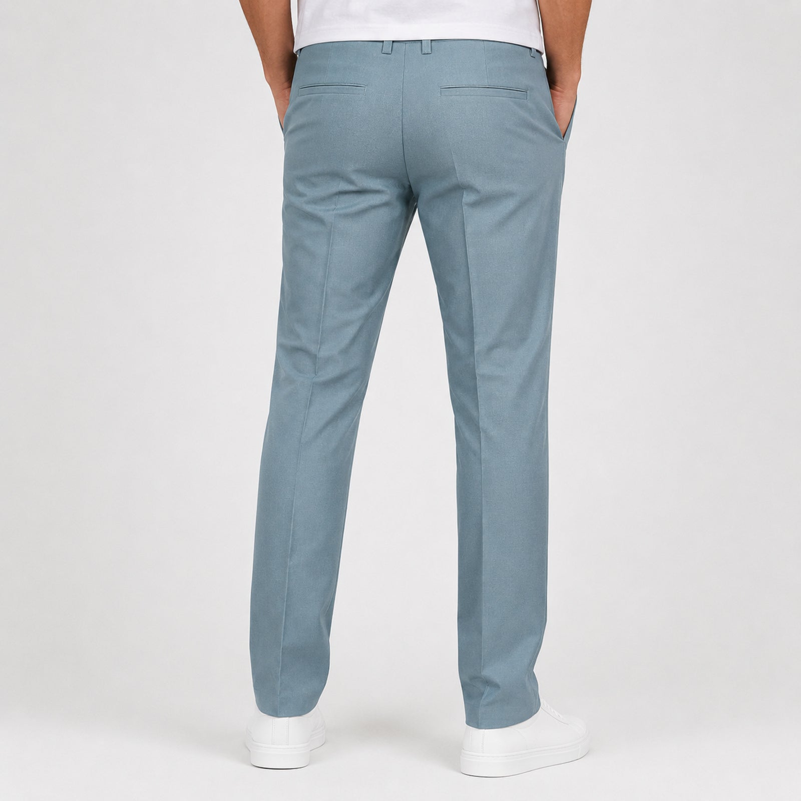 Men's Ice Grey Tailored Slim Fit Formal Trousers-2