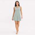 Women's Silver Sleeveless A-Line Mini Dress with Cut-Out Neckline-1