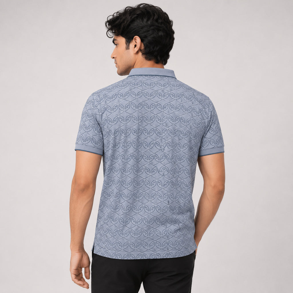 Men's Ocean Crest Textured Polo T-Shirt-2