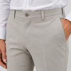 Men's Light Beige Slim Fit Casual Trousers-2