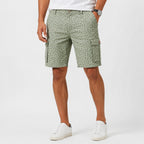 Men's Green Printed Cargo Shorts | Casual Multi-Pocket Summer Shorts for Men-1