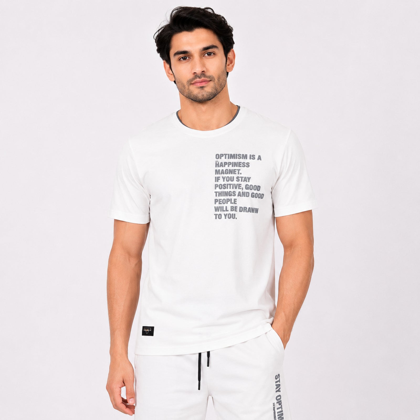 Men's White Casual Co-ord Set-1
