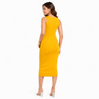 Sunlit Sculpt Ruffle Bodycon Midi Dress-2