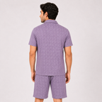 Men's Premium Purple Textured Co-ord Set for Casual & Vacation Wear-3