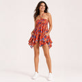 Women's Floral Print Strapless Mini Dress-1